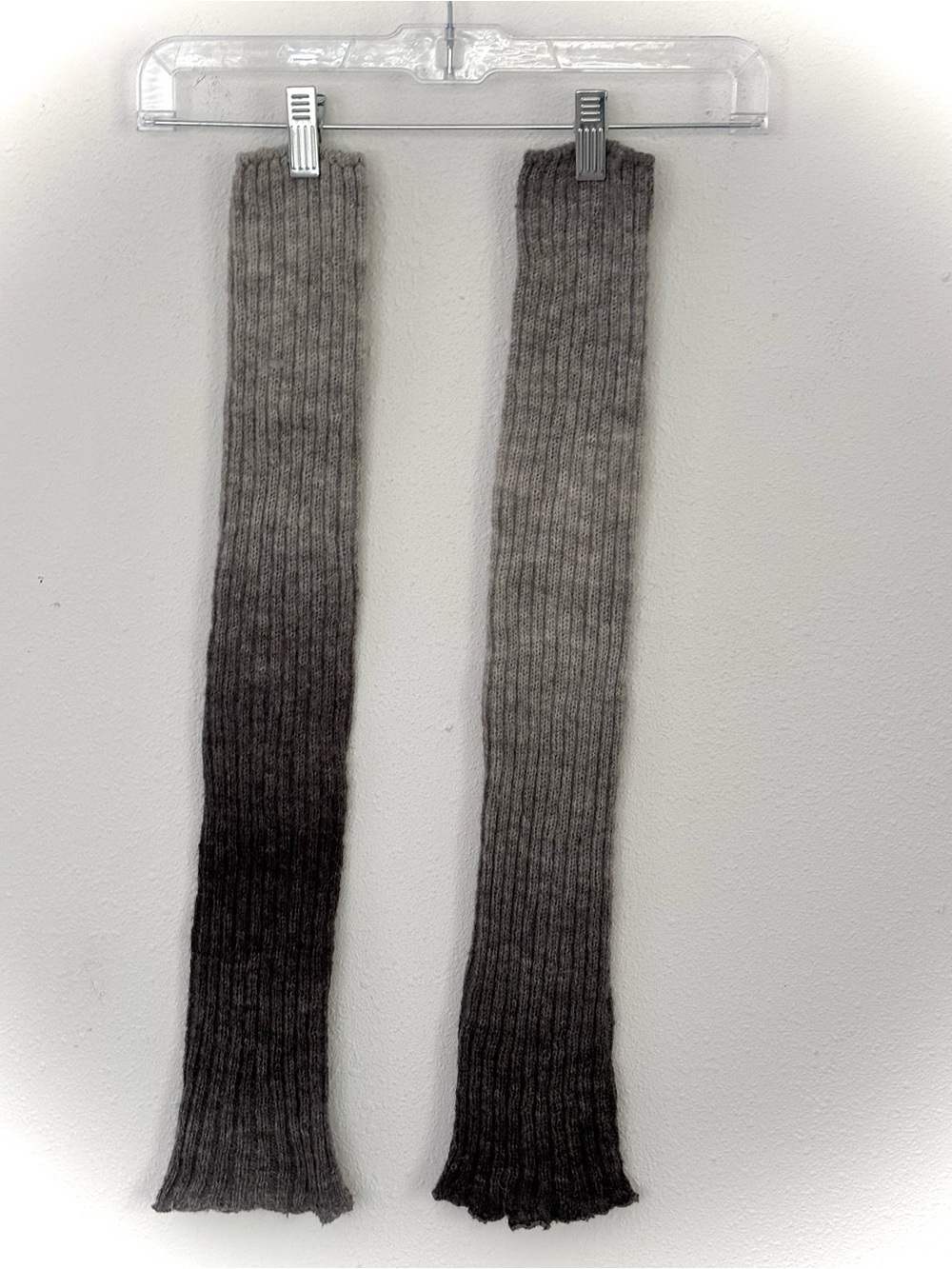 Grey Ombre Ribbed Knit Leg Warmers